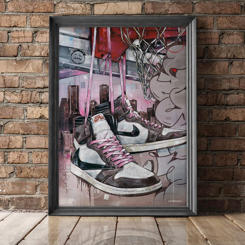 JosHoppenbrouwers Air Jordan 1 Travis Scott pink laces poster